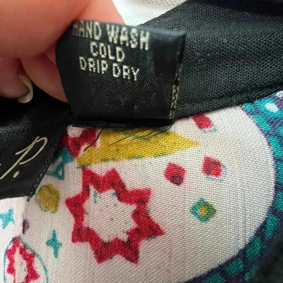 Lola P. Long Sleeves V‎ Neck Bohemian Tunic Top Sz M - Picture 7 of 9